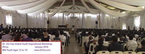 Dr. Vie Free Global Youth Inspirational Workshops Africa 2016