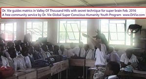 Dr. Vie guides grade 12 students in Valley Of Thousand Hills with secret technique for super brain Feb. 2016