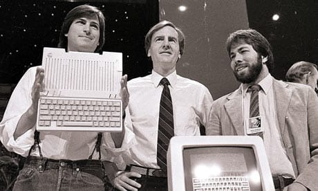 Steve-Jobs-John-Sculley-1984 unveil apple computer